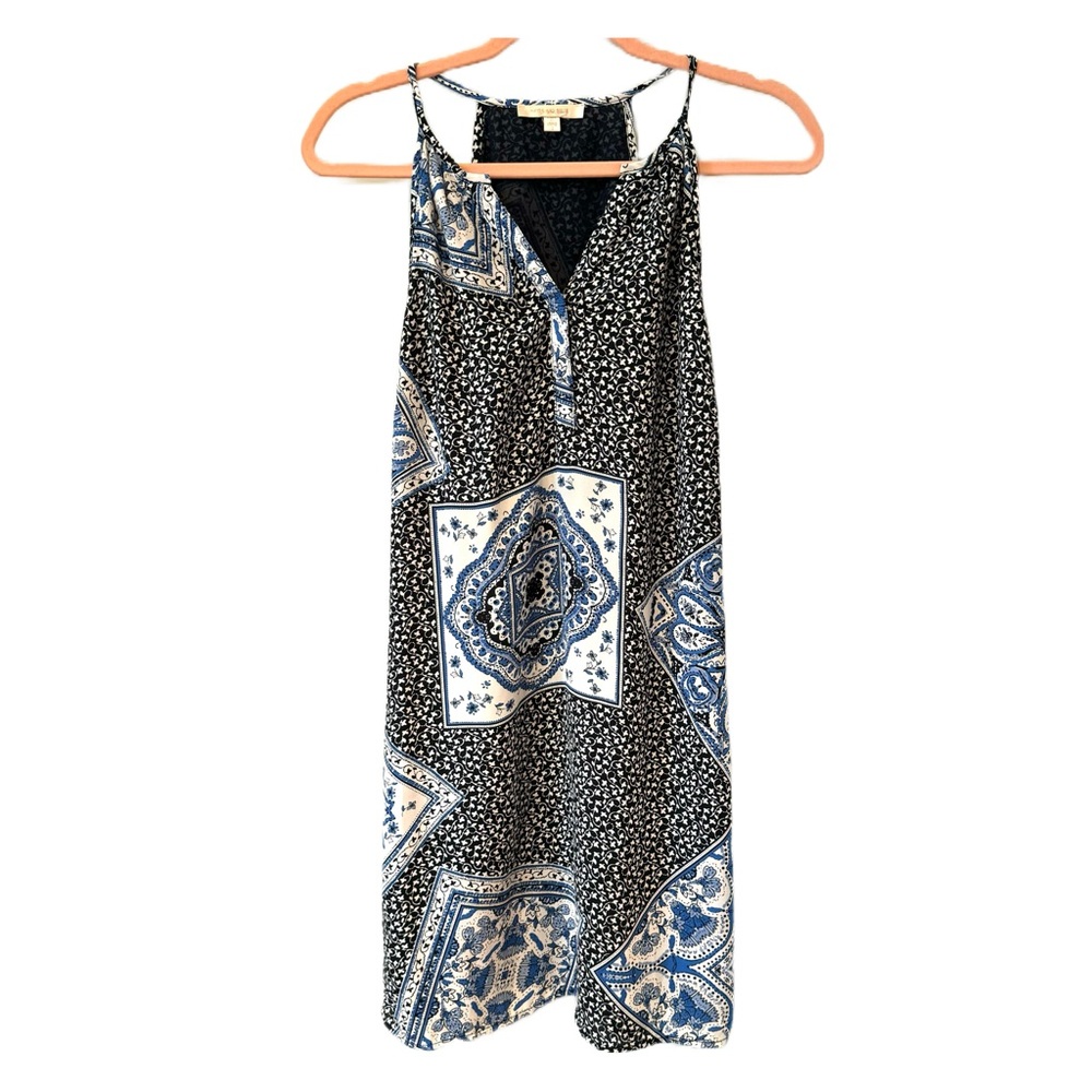 Skies Are Blue Marietta Blue Abstract Print Sleeveless A-Line Dress Size S